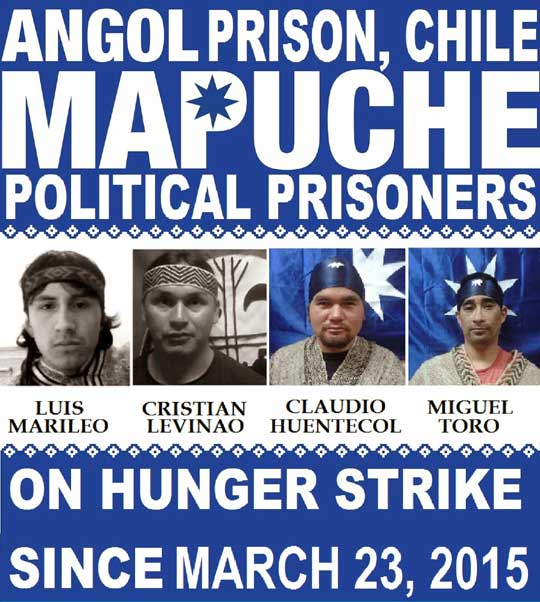 Poster of the four prisoners on hunger strike