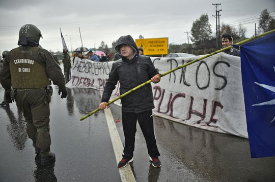 Activists say the Mapuche, who are indigenous to Chile, have not been adequately compensated for land used to build an airport