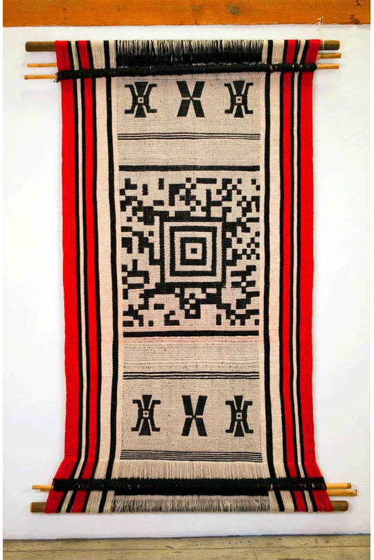 Tapestry with QR code