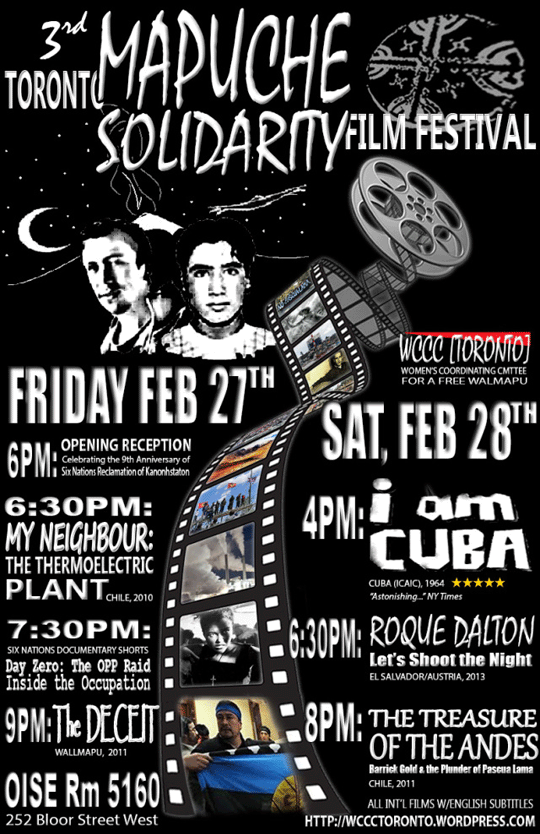 Poster for the film festival showing listings