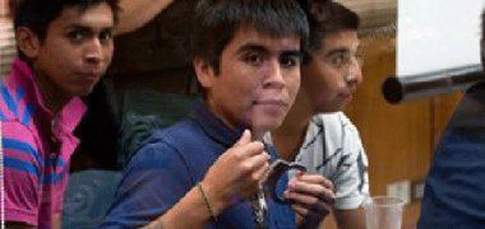 Rodrigo Montoya with handcuffs