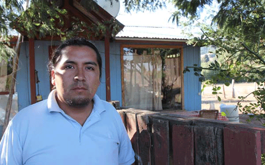 Daniel Melinao, spokesman for the Mapuche community of Wente Winkul Mapu in southern Chile, was arrested April 25. (Photo by Barbara Fraser)