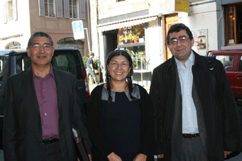 Mr. Mehmet Sukru Guzel, Mapuche Ambassador, Flor Rayen Calfunao Paillalef , Count Mariqueo, the Charge d'affaires on International Relations of the Kingdom of Araucania and Patagonia